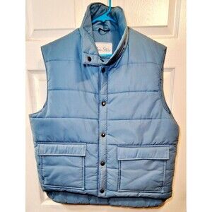 Vintage Blue Sears Mens Store Mens Outerwear Puffer Vest Size XL Tall USA